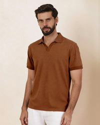 Lyocell Wool Stretch Johnny Polo - Brown Melange