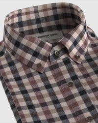 Japanese Flannel Checked Shirt - Brown & Beige