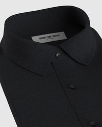 Japanese Stretch Wool-Blend Dobby Shirt - Navy