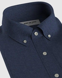 Brushed Herringbone Shirt - Navy