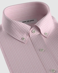 Giza Cotton Gingham Checked Shirt - Pink