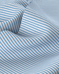 Wrinkle-Free Bamboo-Blend Stretch Striped Shirt - Blue