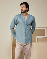 Azure Cotton Linen Shirt