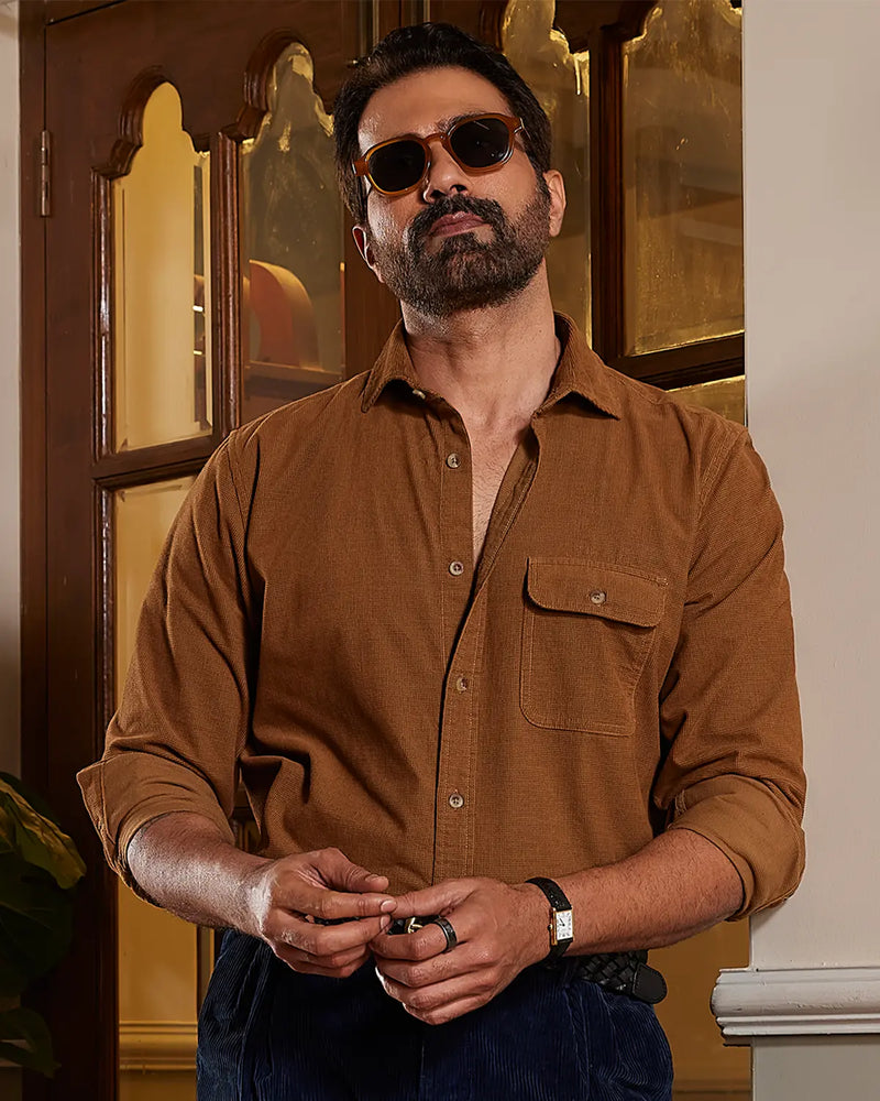 Coffee Brown Textured Dobby Shirt Bombay Shirt Company Coffee Brown Textured Dobby Shirt Bombay Shirt Company