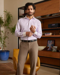 Giza Cotton Lavender Dobby Banker Shirt