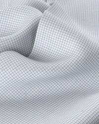 Cotton-Silk Micro-Checked Shirt - Blue