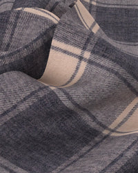 Japanese Flannel Checked Shirt - Grey & Ecru