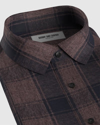 Japanese Flannel Checked Shirt - Brown & Black