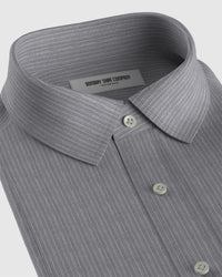 100% Linen Pin-Striped Shirt - Grey