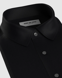 Cotton Blend Dobby Shirt - Black
