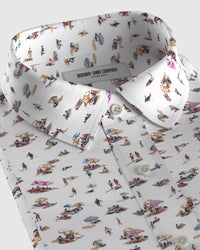 Japanese Beachside Printed Shirt - White