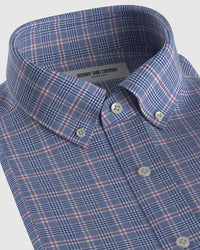 Japanese Dobby Checked Shirt - Blue & Red