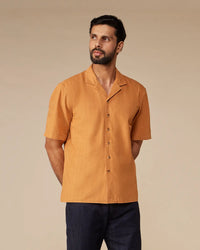 Golden Brown Dobby Corduroy Shirt