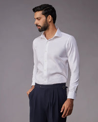 Soktas Textured White Dobby Shirt