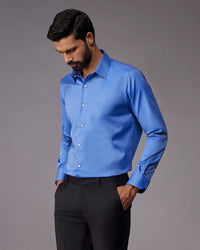 Soktas Mid Blue Herringbone Shirt