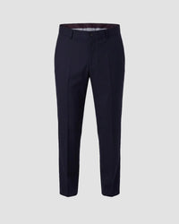 Sorello Twill Checked Dress Pants - Navy
