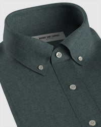 Soft Washed Linen Shirt - Dark Green
