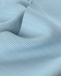 Wrinkle-Free Bamboo-Blend Stretch Herringbone Striped Shirt - Blue