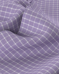 Easy-Care Lyocell Dobby Checked Shirt - Purple
