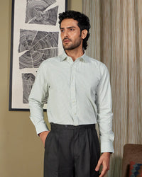 Giza Cotton Light Green Checked Shirt