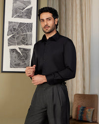 Luthai Easy-Care Black Twill Shirt