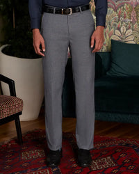 Virello Melange Stretch Dress Pants - Indigo Blue