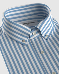 Cotton Striped Shirt - Light Blue & White