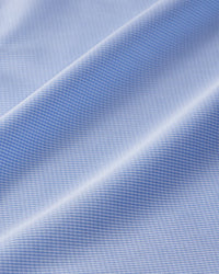 Cotton Houndstooth Shirt - Blue & White