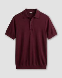 100% Merino Wool Polo - Burgundy