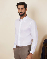 White Satin Solid Shirt