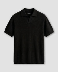 Signature Flat Knit Johnny Polo - Black