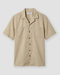 Khaki Half-Sleeve Poplin Shirt