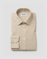 Beige & White Lyocell Checked Shirt