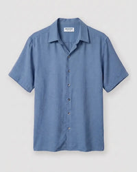Blue Half-Sleeve Dobby Shirt