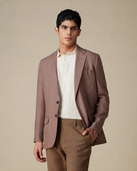 The Arezzo 100% Linen Suit Blazer - Light Brown