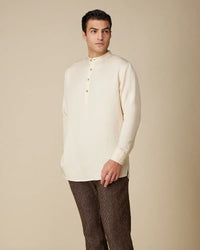 Beige Modal Linen Bandhgala Kurta