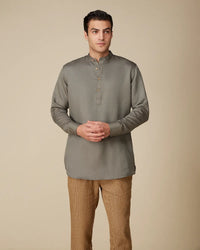 Grey Modal Linen Bandhgala Kurta