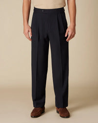 Whitlock Striped Relaxed Neapolitan Pants - Navy