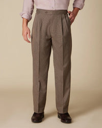 Montreux Houndstooth Relaxed Neapolitan Pants - Brown