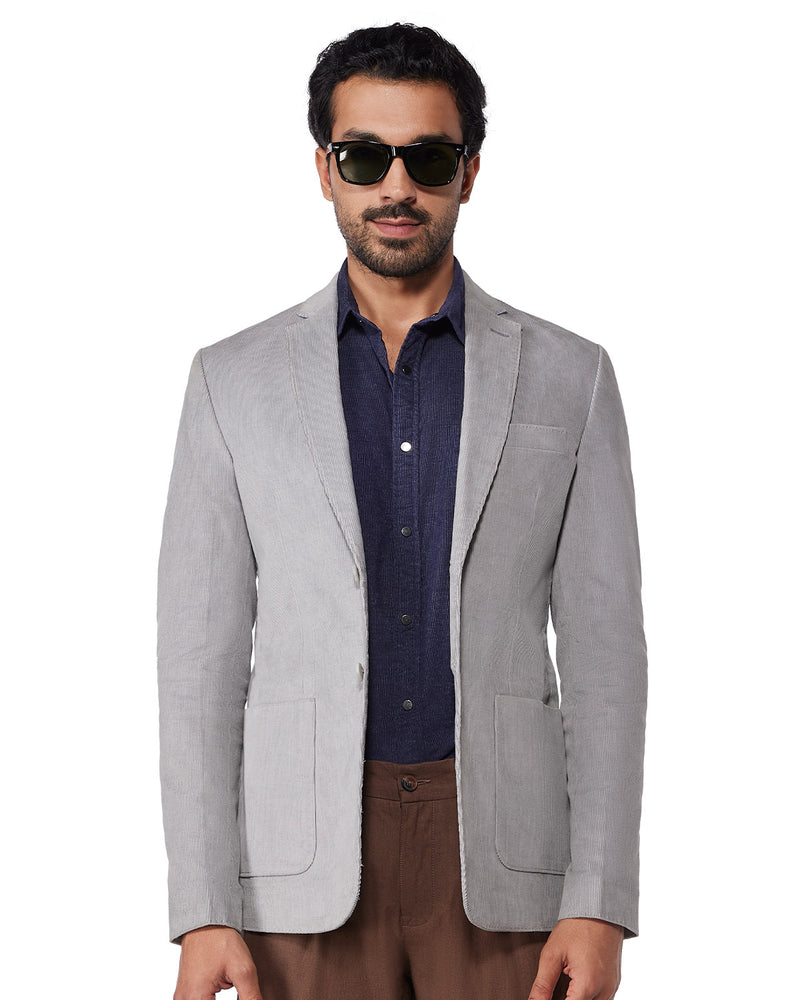 The Belgravia Stretch Corduroy Blazer - Light Grey