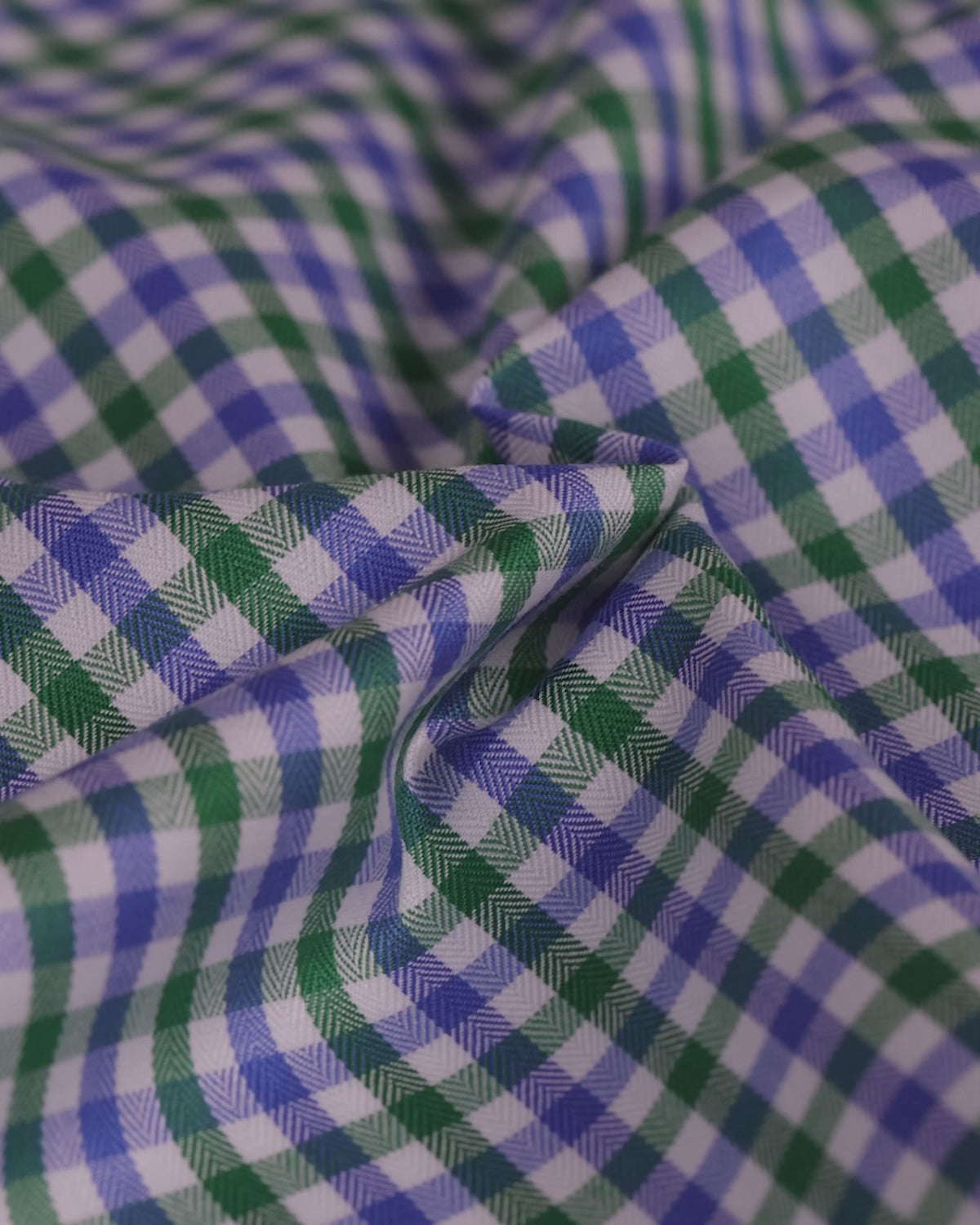 Montrose Herringbone Checked Shirt - Green & Blue