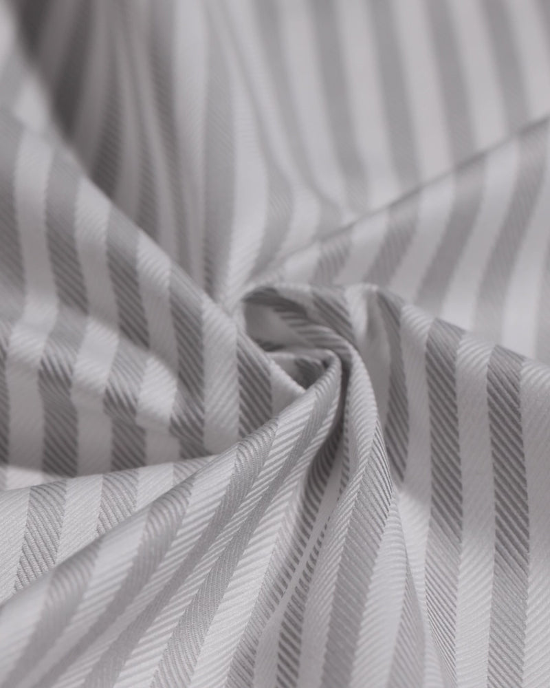 Barrow Herringbone Striped Shirt - Grey