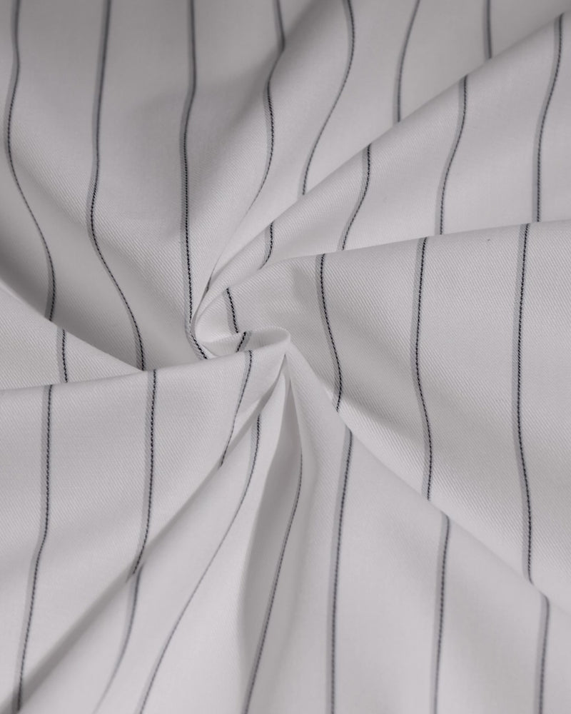 Creed Twill Striped Shirt - Grey & White