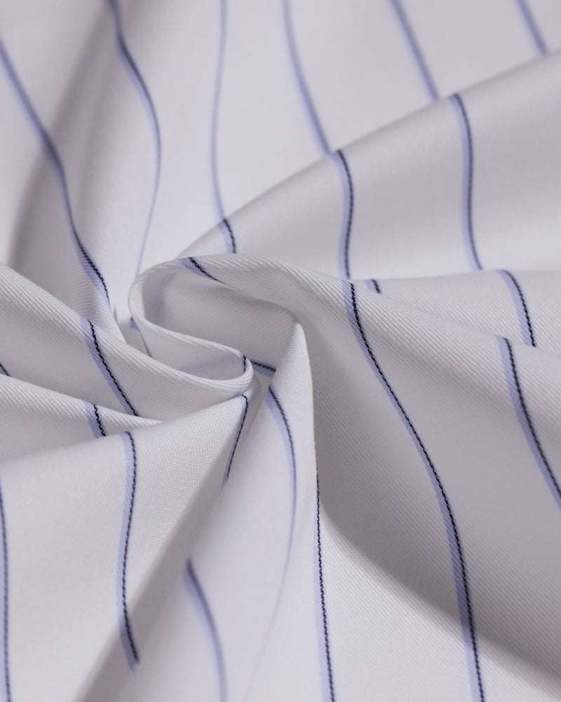 Creed Twill Striped Shirt - Blue & White