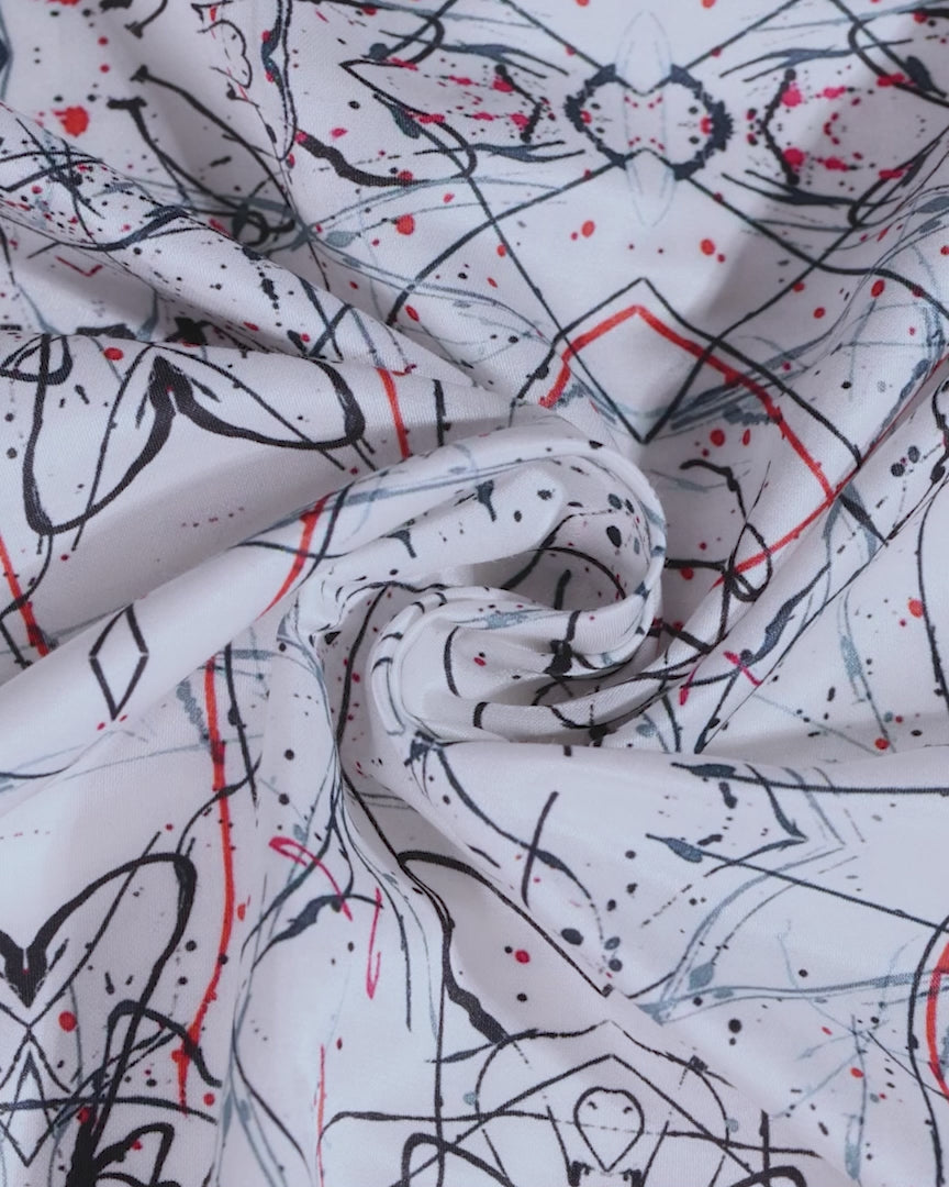 Parallax Cotton Silk Printed Shirt - Black & White