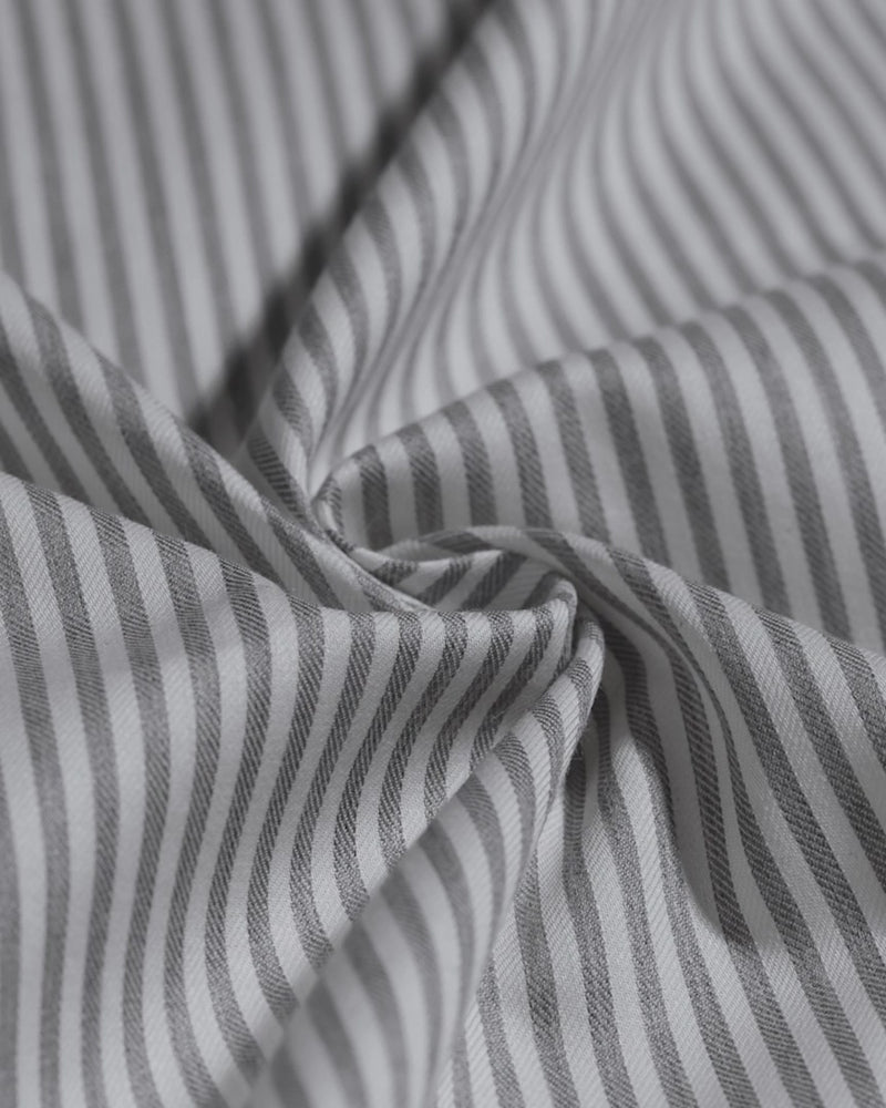 Balfour Herringbone Striped Shirt - Grey