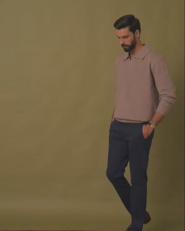 Vale Johnny Polo Sweater - Light Brown