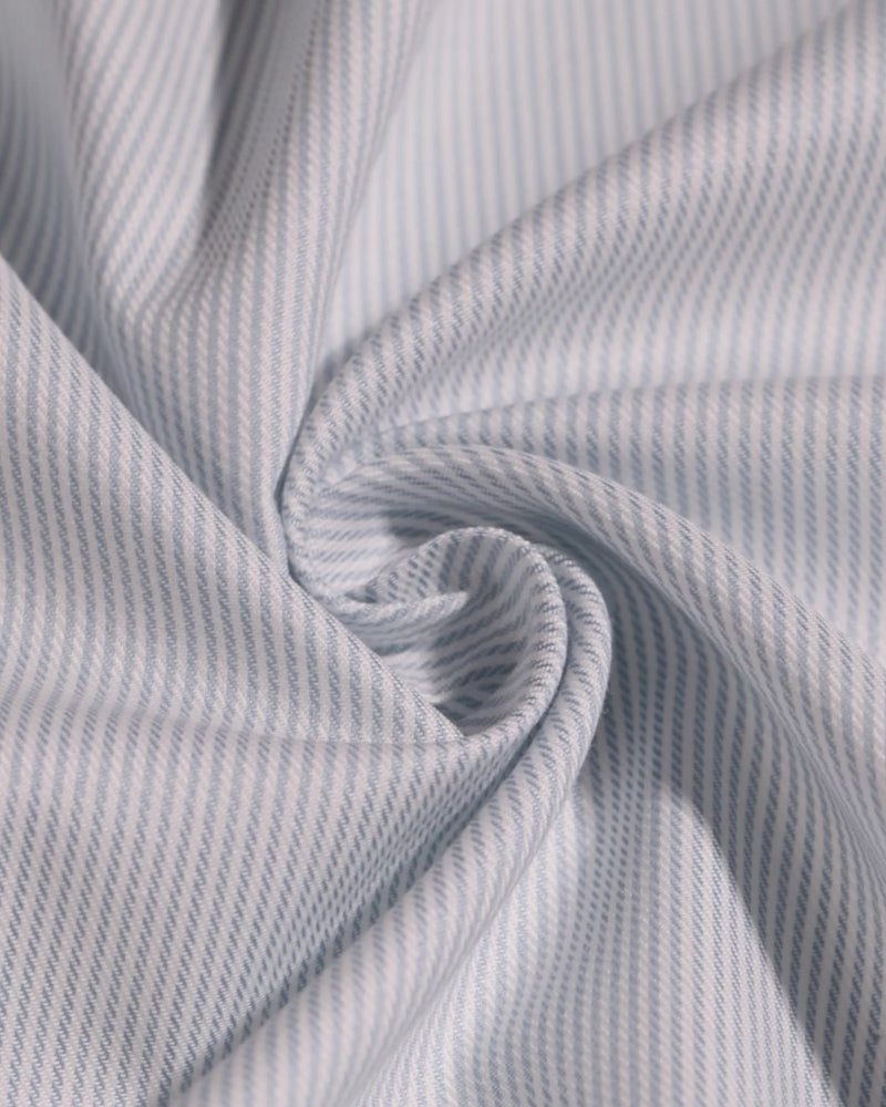 Serac Twill Pinstriped Shirt - Blue