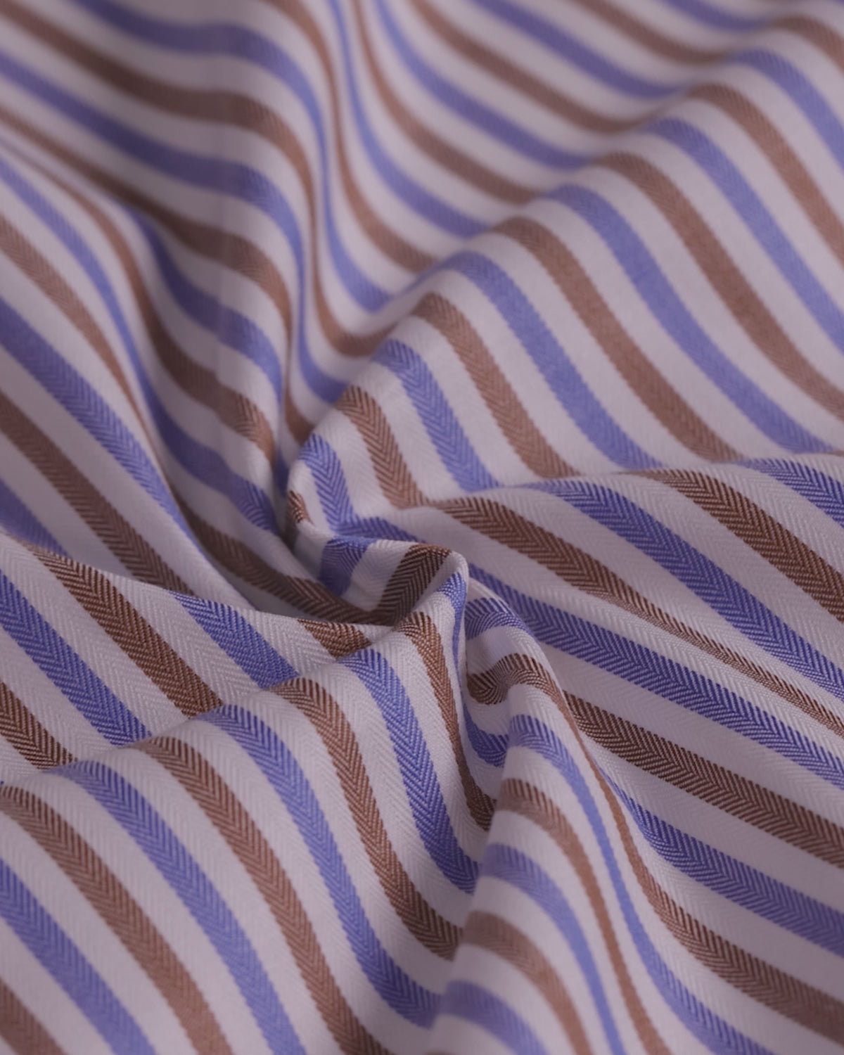 Montrose Herringbone Striped Shirt - Blue & Brown