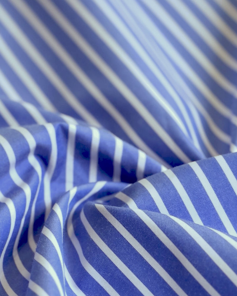 Aquarius Poplin Striped Shirt - Blue & White